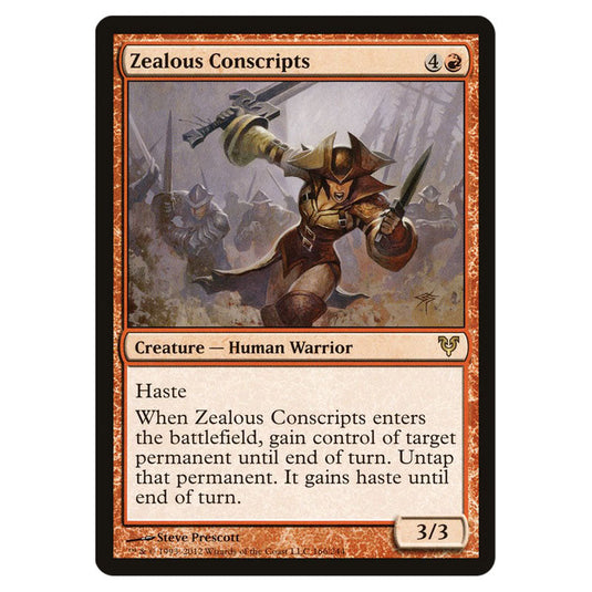 Zealous Conscripts 0166 card from the Magic The Gathering set Avacyn Restored