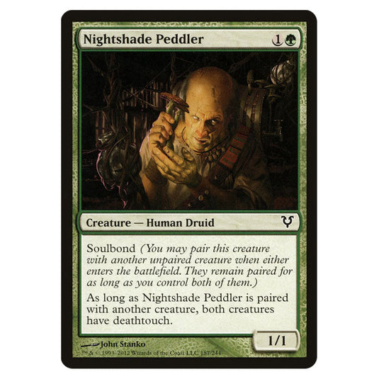 Nightshade Peddler 0187 card from the Magic The Gathering set Avacyn Restored