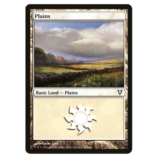 Plains 0232 card from the Magic The Gathering set Avacyn Restored