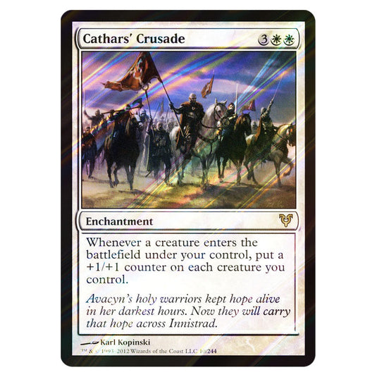 Cathars' Crusade 0010 card from the Magic The Gathering set Avacyn Restored