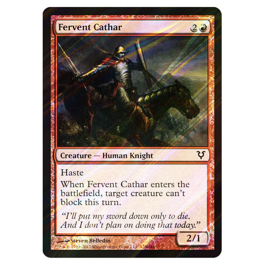 Fervent Cathar 0135 card from the Magic The Gathering set Avacyn Restored