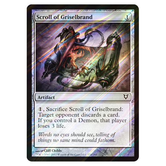 Scroll of Griselbrand 0221 card from the Magic The Gathering set Avacyn Restored