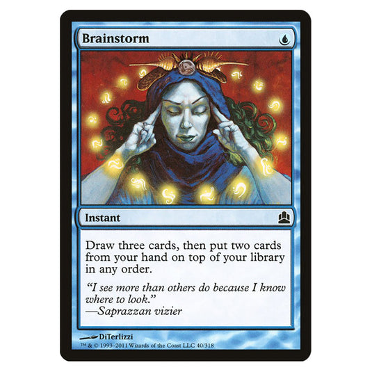 Brainstorm 40 card from the Magic The Gathering set Commander 2011