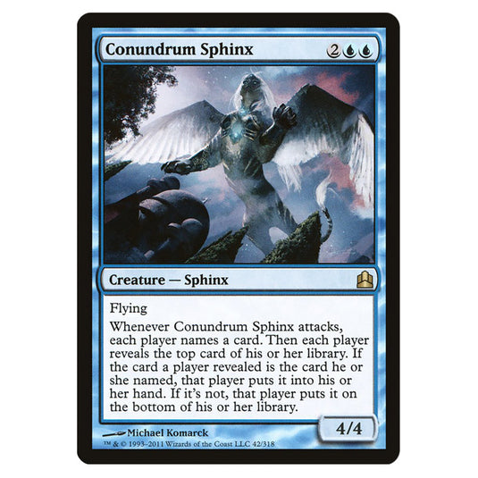 Conundrum Sphinx 42 card from the Magic The Gathering set Commander 2011