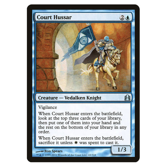 Court Hussar 43 card from the Magic The Gathering set Commander 2011