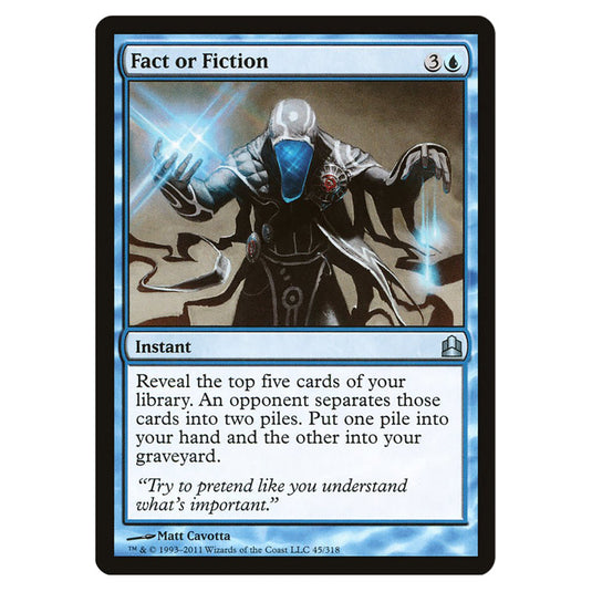 Fact or Fiction 45 card from the Magic The Gathering set Commander 2011