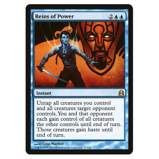 Reins of Power 57 card from the Magic The Gathering set Commander 2011