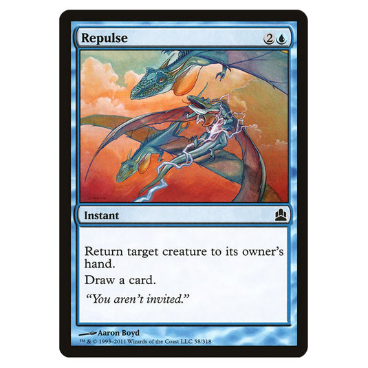 Repulse 58 card from the Magic The Gathering set Commander 2011
