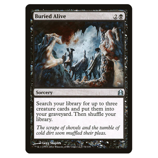 Buried Alive 74 card from the Magic The Gathering set Commander 2011