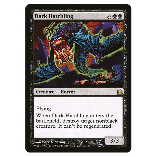 Dark Hatchling 76 card from the Magic The Gathering set Commander 2011