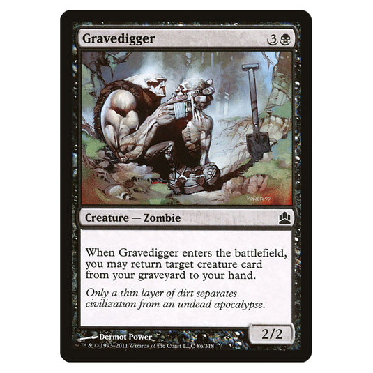 Gravedigger 86 card from the Magic The Gathering set Commander 2011