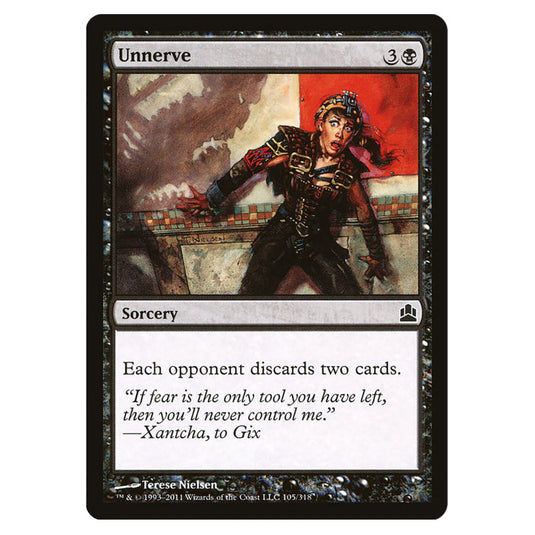Unnerve 105 card from the Magic The Gathering set Commander 2011