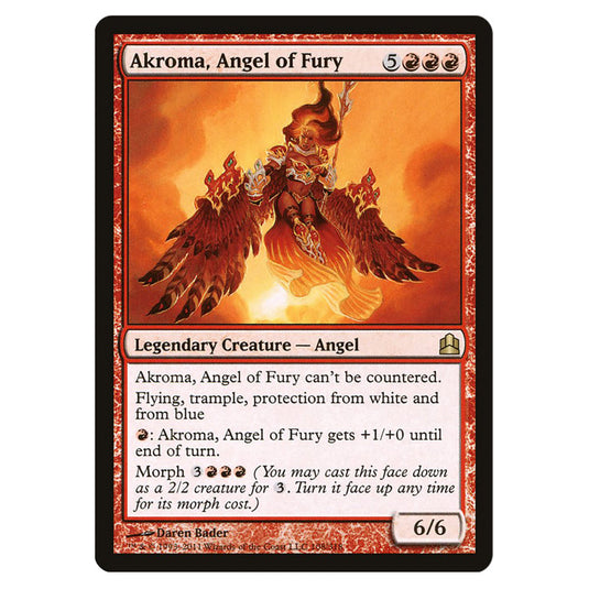 Akroma, Angel of Fury 108 card from the Magic The Gathering set Commander 2011