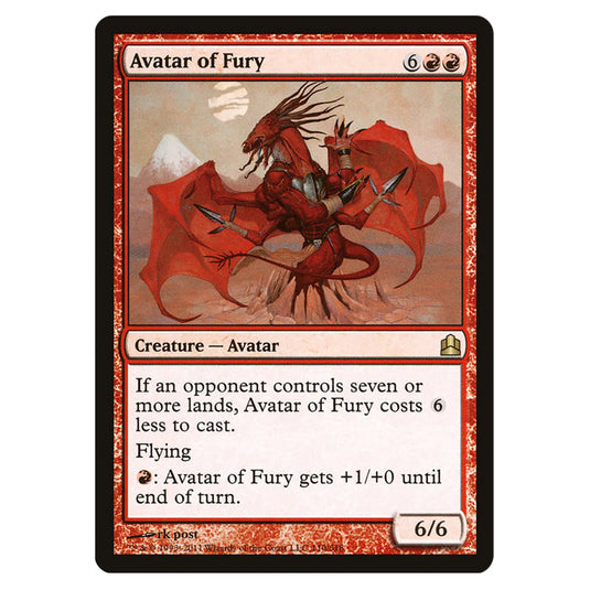 Avatar of Fury 110 card from the Magic The Gathering set Commander 2011