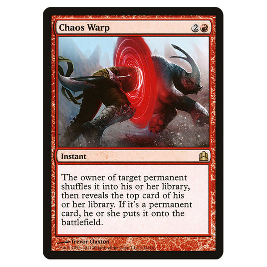 Chaos Warp 114 card from the Magic The Gathering set Commander 2011