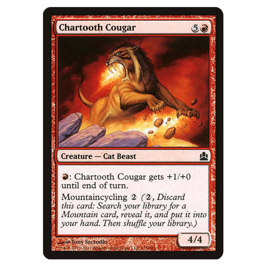 Chartooth Cougar 115 card from the Magic The Gathering set Commander 2011