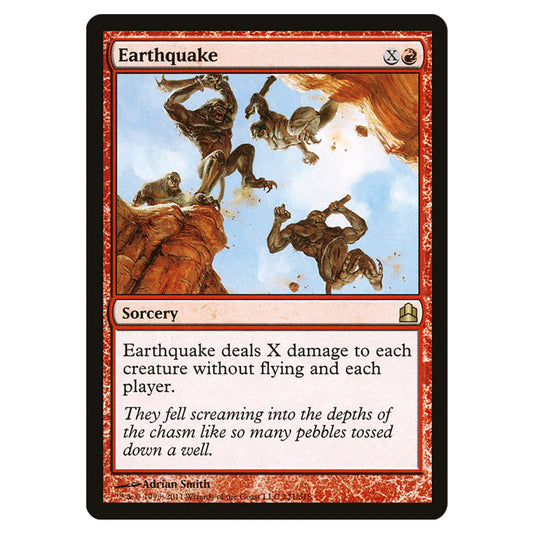 Earthquake 121 card from the Magic The Gathering set Commander 2011