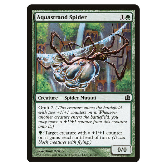 Aquastrand Spider 141 card from the Magic The Gathering set Commander 2011