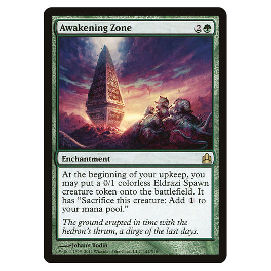 Awakening Zone 142 card from the Magic The Gathering set Commander 2011