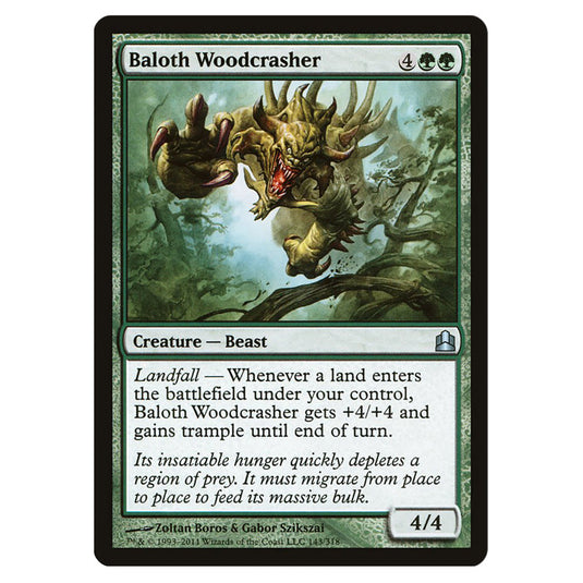 Baloth Woodcrasher 143 card from the Magic The Gathering set Commander 2011