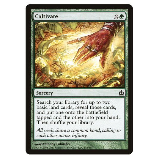 Cultivate 148 card from the Magic The Gathering set Commander 2011
