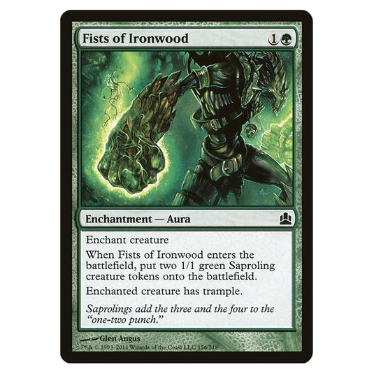 Fists of Ironwood 156 card from the Magic The Gathering set Commander 2011