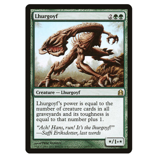 Lhurgoyf 165 card from the Magic The Gathering set Commander 2011