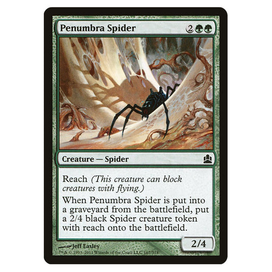 Penumbra Spider 167 card from the Magic The Gathering set Commander 2011