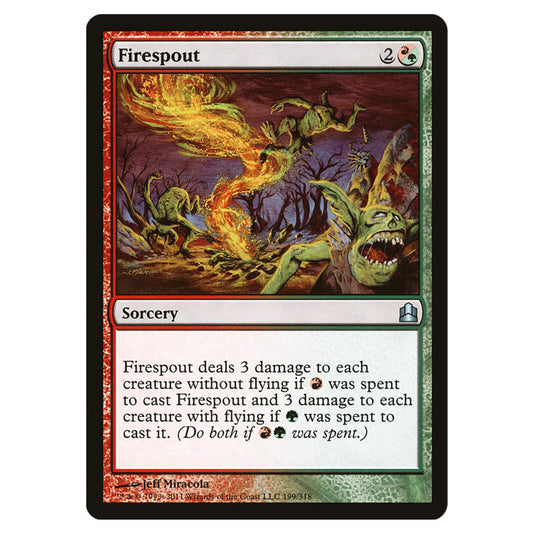 Firespout 199 card from the Magic The Gathering set Commander 2011