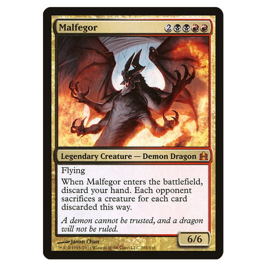 Malfegor 208 card from the Magic The Gathering set Commander 2011