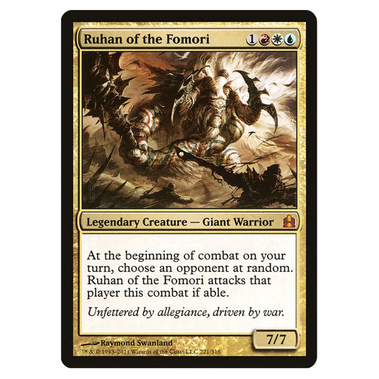 Ruhan of the Fomori 221 card from the Magic The Gathering set Commander 2011