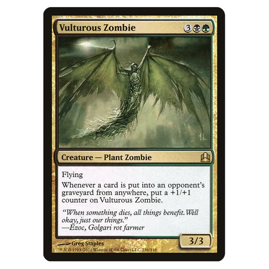 Vulturous Zombie 236 card from the Magic The Gathering set Commander 2011