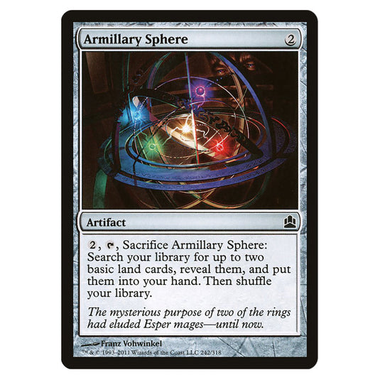Armillary Sphere 242 card from the Magic The Gathering set Commander 2011