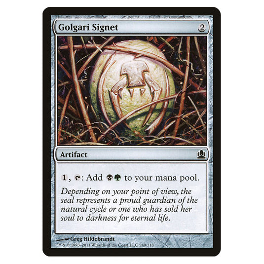 Golgari Signet 249 card from the Magic The Gathering set Commander 2011
