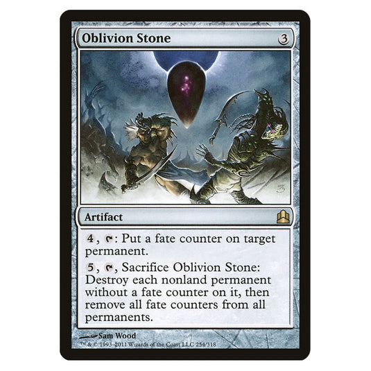 Oblivion Stone 254 card from the Magic The Gathering set Commander 2011