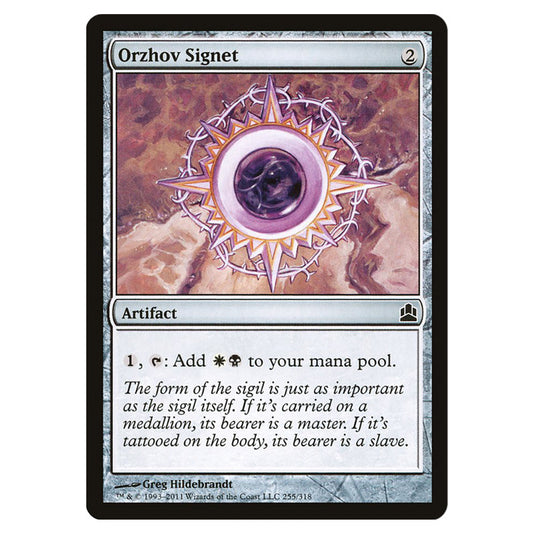 Orzhov Signet 255 card from the Magic The Gathering set Commander 2011