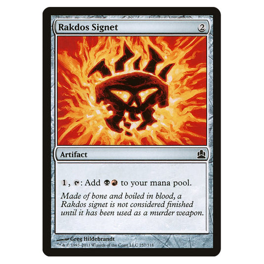 Rakdos Signet 257 card from the Magic The Gathering set Commander 2011