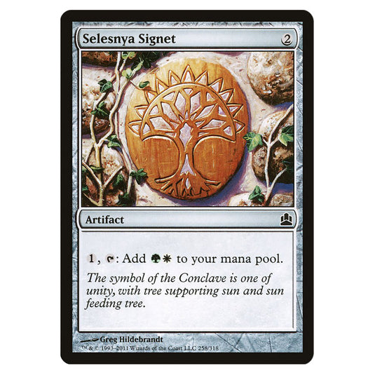 Selesnya Signet 258 card from the Magic The Gathering set Commander 2011