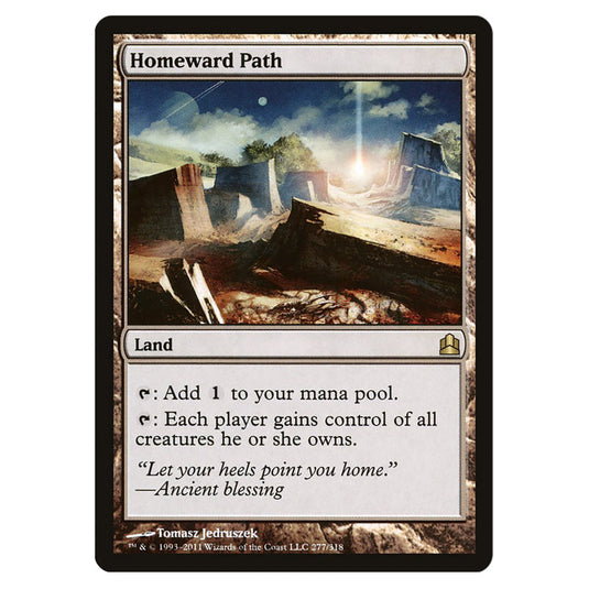Homeward Path 277 card from the Magic The Gathering set Commander 2011