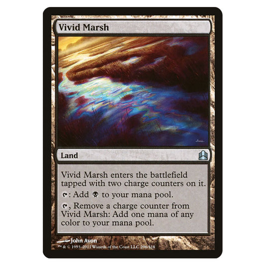 Vivid Marsh 296 card from the Magic The Gathering set Commander 2011
