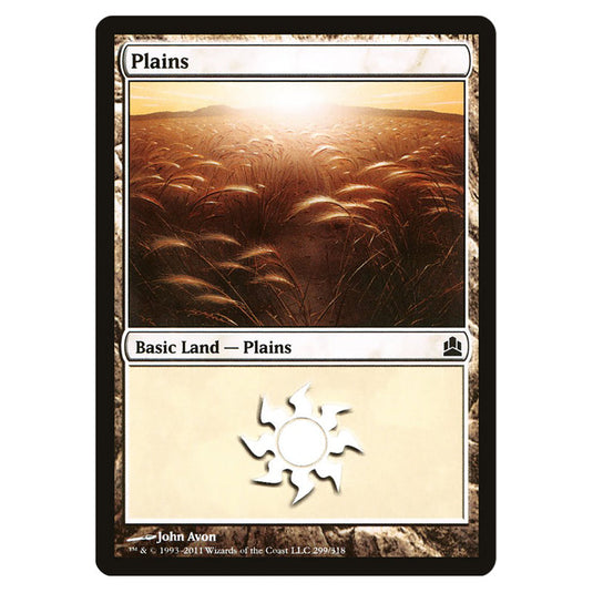 Plains 299 card from the Magic The Gathering set Commander 2011