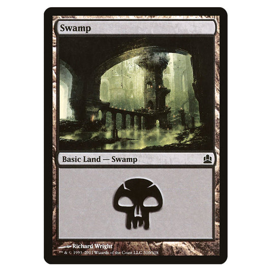 Swamp 310 card from the Magic The Gathering set Commander 2011