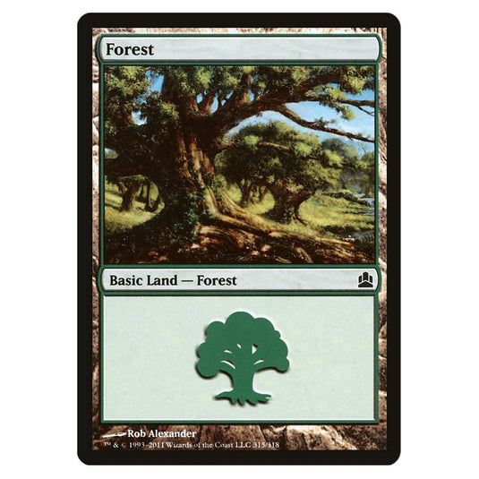 Forest 315 card from the Magic The Gathering set Commander 2011