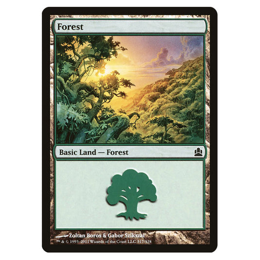 Forest 317 card from the Magic The Gathering set Commander 2011