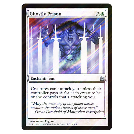 Ghostly Prison 14 card from the Magic The Gathering set Commander 2011