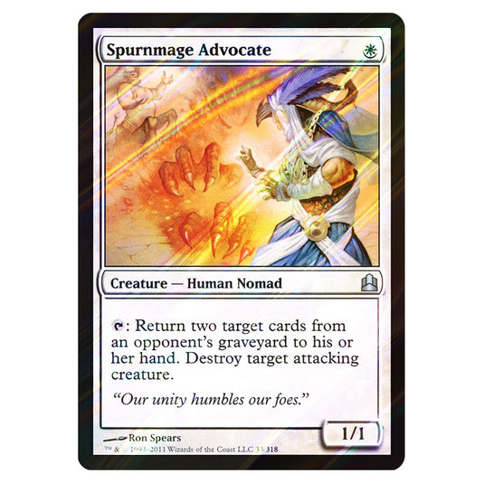 Spurnmage Advocate 33 card from the Magic The Gathering set Commander 2011