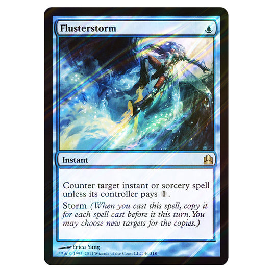 Flusterstorm 46 card from the Magic The Gathering set Commander 2011