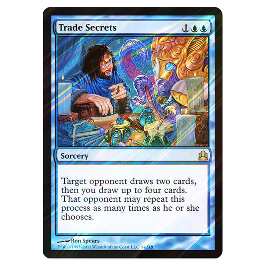 Trade Secrets 64 card from the Magic The Gathering set Commander 2011