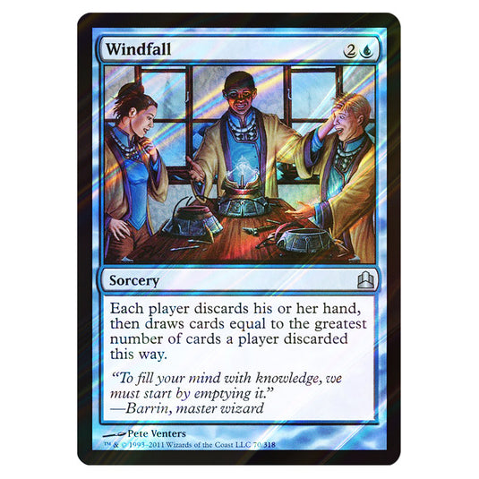 Windfall 70 card from the Magic The Gathering set Commander 2011