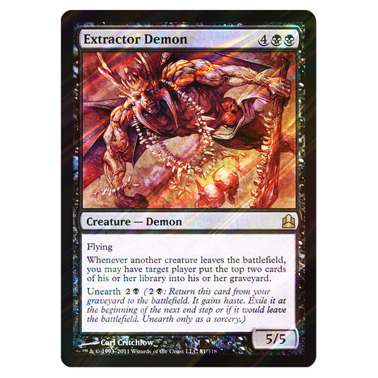 Extractor Demon 81 card from the Magic The Gathering set Commander 2011